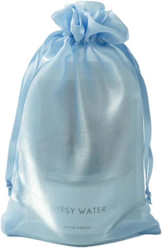 QIANF 20 Pcs Blue Small Organza Bags 6X9 inch for Wedding Favors with Drawstring, Mini Mesh Gift Bags Jewelry Pouch for Candy Bridal Shower Party Favor Baby Shower Christmas