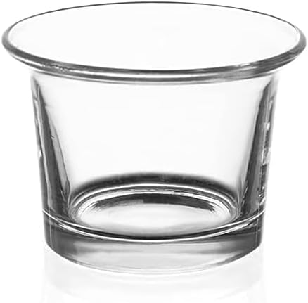 WGV Flare Lip Cylinder Tea Light Votive Candle Holder 2.4" W x 1.75" H, Clear Oyster Glass Cup, Small Accent Decor, 1 Pc