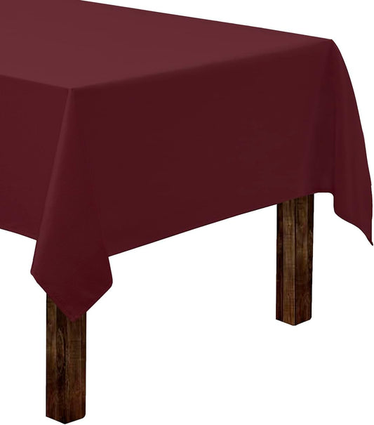 Gee Di Moda Rectangle Tablecloth - 60 x 126 Inch Burgundy Table Cloth for 8 Foot Rectangle Table - Heavy Duty Washable Fabric - for 8 Ft Buffet Table, Holiday Party, Dinner, Wedding & Baby Shower
