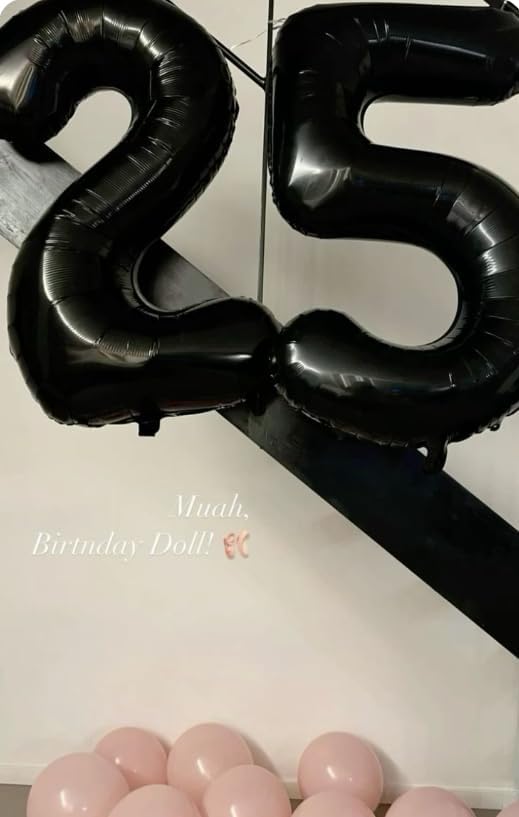 Black Number 25 Balloon, 40 Inch, Birthday Party Decorations, Anniversary & Graduation Supplies