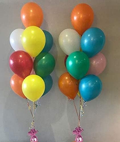 ROYALHOUSE Metallic Plastic Wrapped Balloon Weights for Party Decorations, 12 Pcs (Pink)