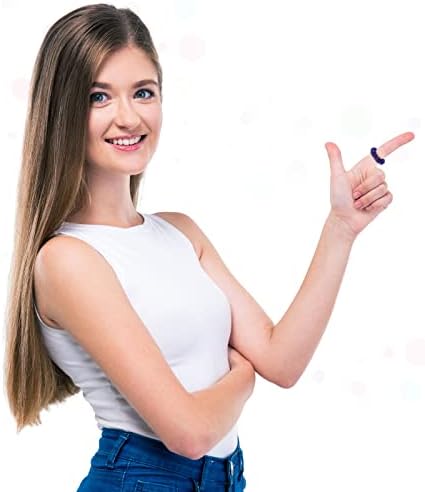 100 Pack Spiky Sensory Finger Rings, Acupressure Spiky Sensory Finger Rings for Adults, Silent Stress Reducer and Massager Fidget Ring for Anxiety for Men, Women(Bright Colors)