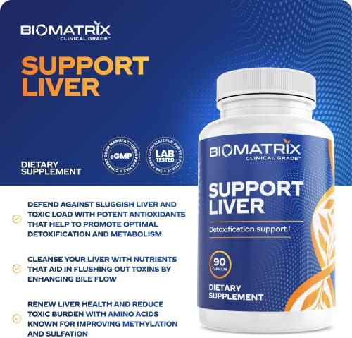 BioMatrix Liver Cleanse Detox & Repair, Artichoke Extract Liver Health Formula, Liver Supplement with Milk Thistle, Taurine, Methionine | 1+ Month Supply for Men and Women