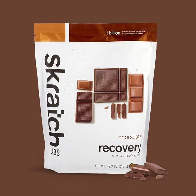 Skratch Labs Post Workout Recovery Drink Mix with Chocolate, (41.6 oz, 24 Servings) with Complete Milk Protein of Casein and Whey and Probiotics, Gluten Free, Kosher, Natural, Vegetarian