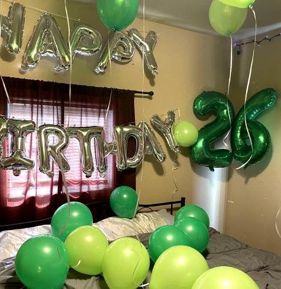 40 Inch Green 3 Large Number Balloon, 3 13 23 30 33 36 38 Green Birthday Party Decorations, Number Three Foil Balloons for Anniversary Party Graduations Celebration Supplies