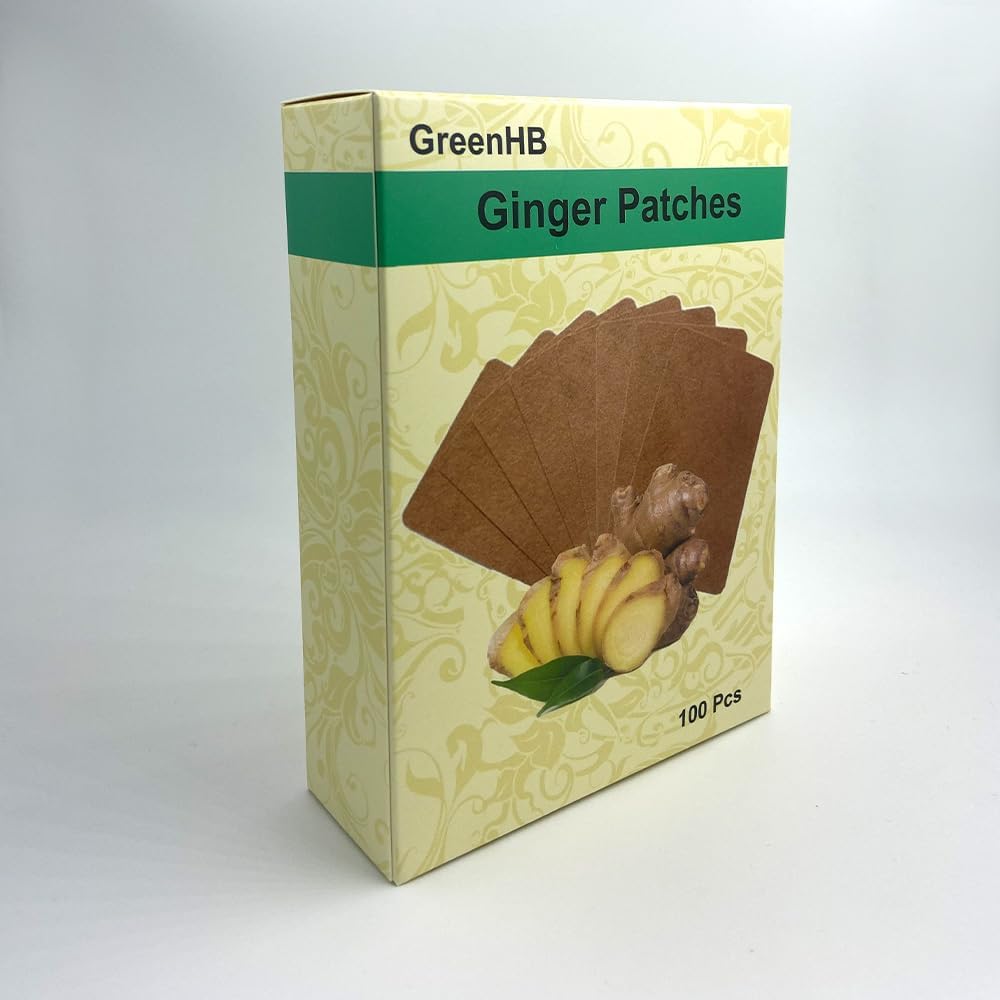 100 Pcs Ginger Patches Herbal Ginger Foot Pads Lymphatic Drainage Patches