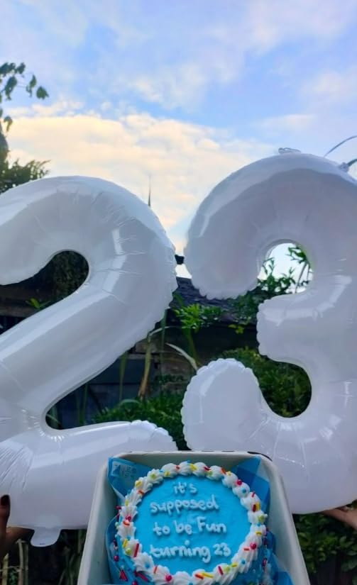Large 40 Inch White 3 Number Balloon, 3 13 23 30 33 36 38 White Birthday Party Decorations, Numbers Three Foil Balloons for Anniversary Party Graduations Celebration Supplies