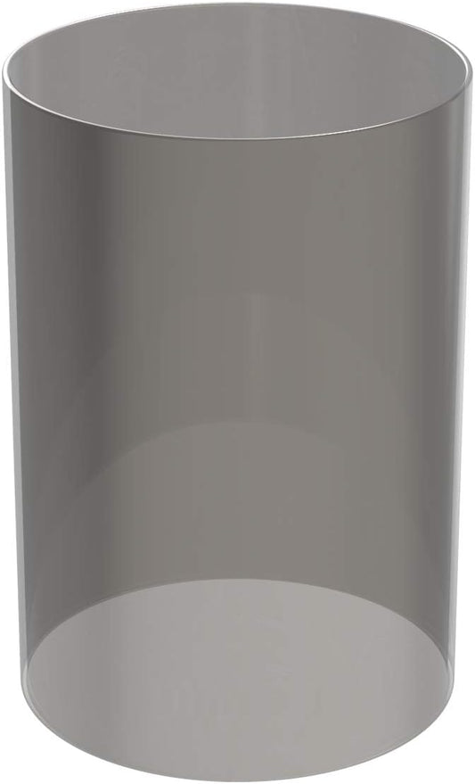 Electroplated Glass Hurricane Mirror Effect Cylinder Candle Holder Bottomless Glass Sleeve Lamp Shade Replacement (Grey,3.5X12)