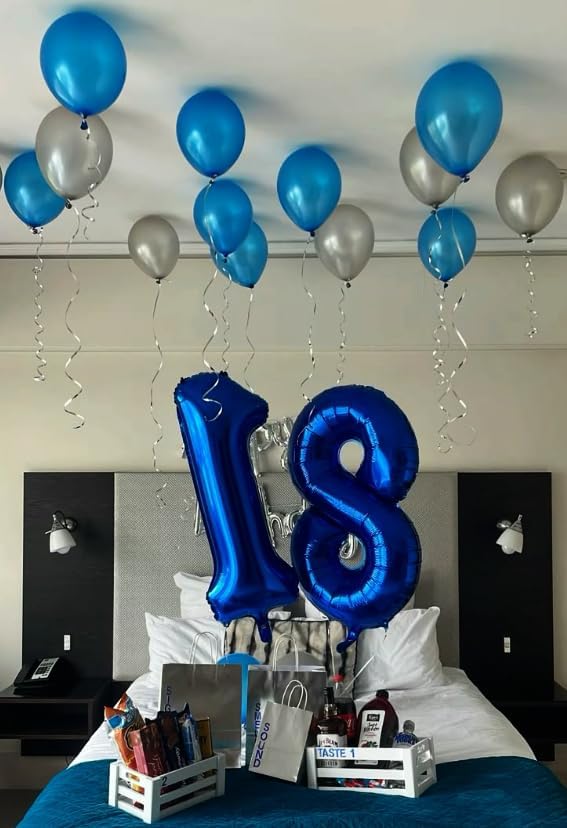 Night Blue Number 1 Balloon 40 inch, Number 1 Birthday Balloon for Boy Girl, Night Blue Foil One for 1st 10 11 12 16 18 Birthday Party, Anniversary Celebration Number Balloons Decorations