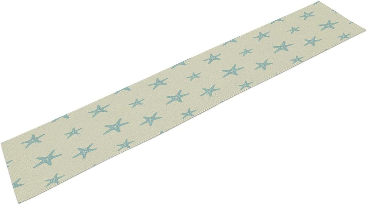 Sea Turtle Table Runner Marine Life Starfish Nautical Blue Green Ocean Theme Kitchen Table Decorations for Indoor Outdoor Home Party Decorations 13x36 Inch