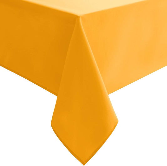 Hiasan Orange Yellow Rectangle Tablecloth - Waterproof Washable Fabric Table Cloth for Dining Party and Outdoor Use, 54 x 80 Inch