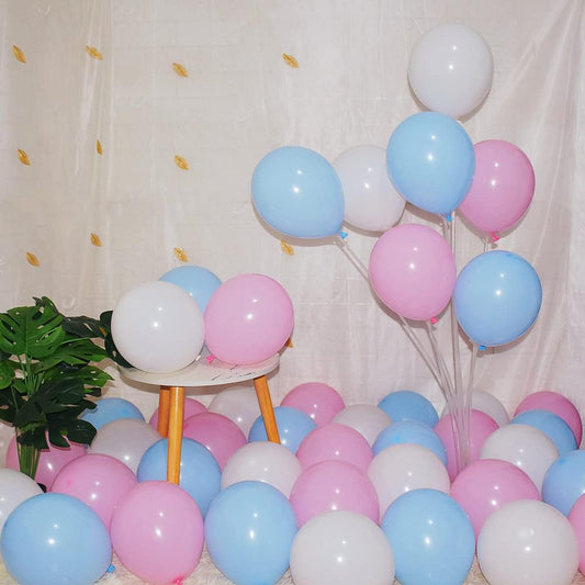 300 Pcs Pink Blue and White 5 Inch Balloons Macaron Pastel Pink and Blue White Latex Small Balloon for Baby Shower Birthday Bridal Shower Wedding Anniversary Gender Reveal Party Decorations