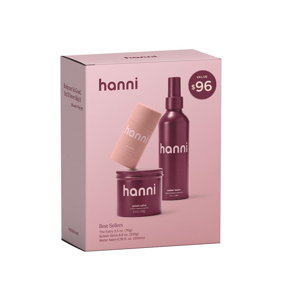 HANNI Gift Set Trio | Including Splash Salve, Water Balm & Fatty, Moisturizing and Hydrating Best Sellers