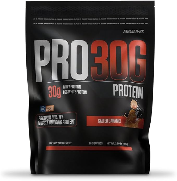 ATHLEAN-X PRO-30G, Premium Whey Protein Isolate Powder, Chocolate Salted Caramel, Gluten-Free, Low Sugar, 30g of High Protein Powder for Muscle Recovery & Growth