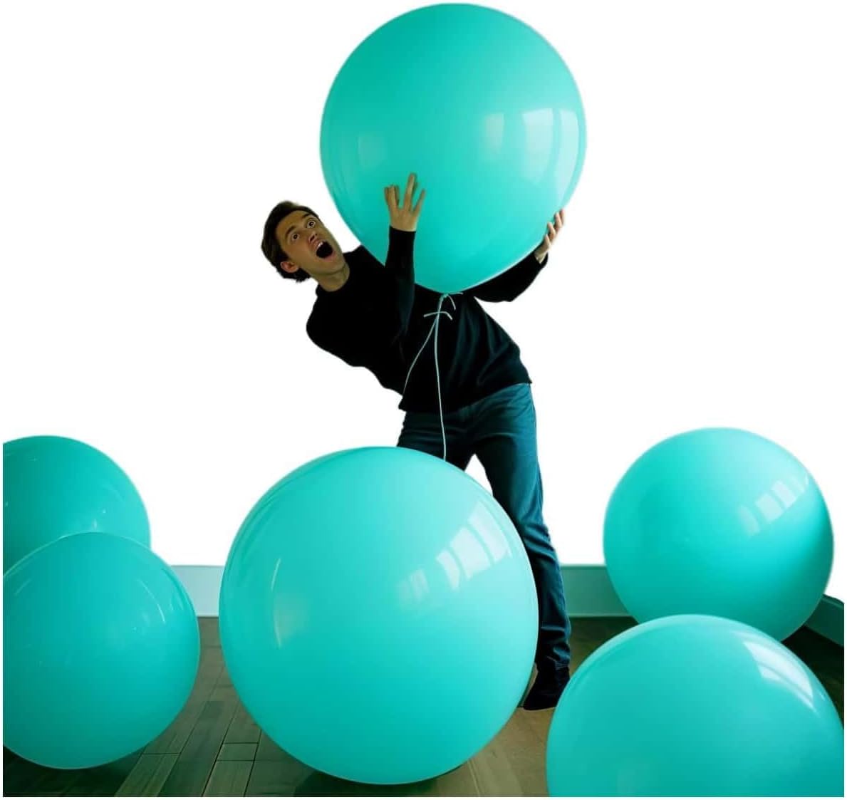 30 Pack Teal Balloons 36 inch Turquoise Latex Giant Balloons for Party Decorations and Events