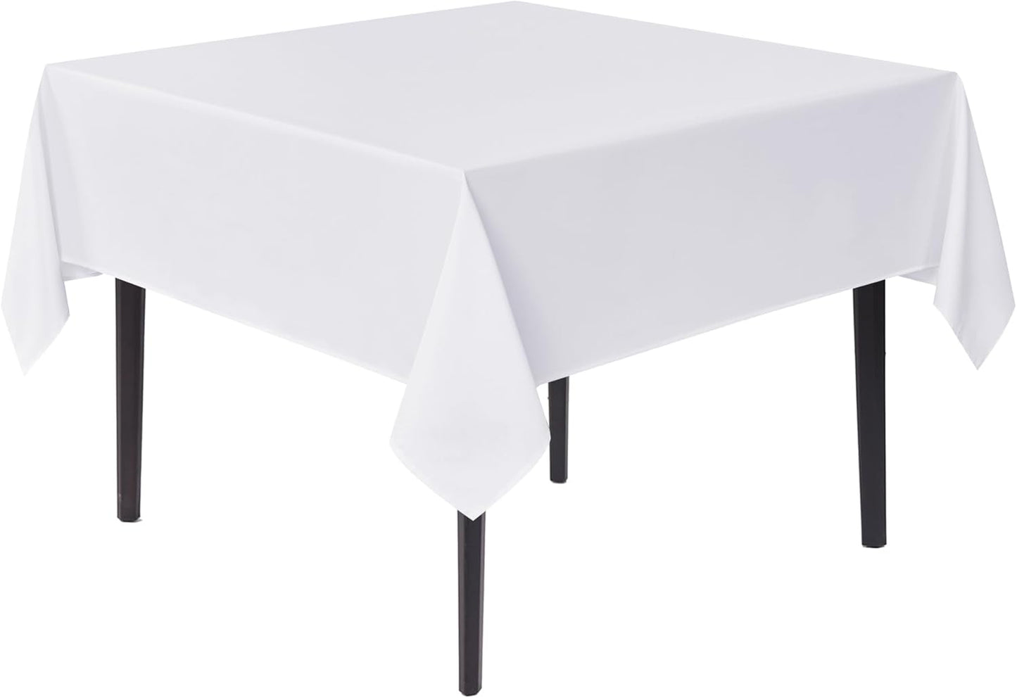 sancua White Square Tablecloths 60x60 Inch - Fabric Table Cloth for Square or Round Tables, Washable Polyester Table Cover for Dinner, Holiday Party, Decorative Display Tables