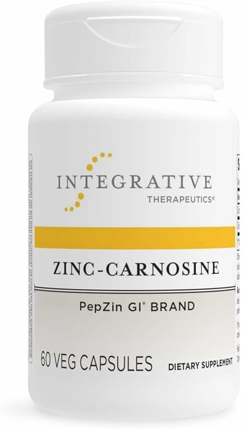 Integrative Therapeutics Zinc-Carnosine - Digestive & Gut Health Support* - GI Tract Supplement - Vegan, Gluten-Free & Dairy-Free - 60 Capsules (60 Servings)