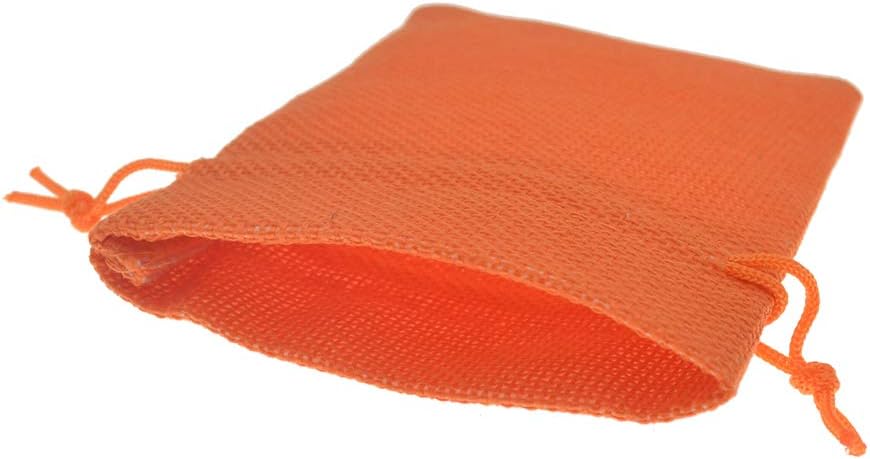 20pcs Burlap Gift Bags 5x7 inch, Orange Jute Drawstring Bags for Halloween Party Favors, Jewelry Candy Pouches, Arts Crafts Projects