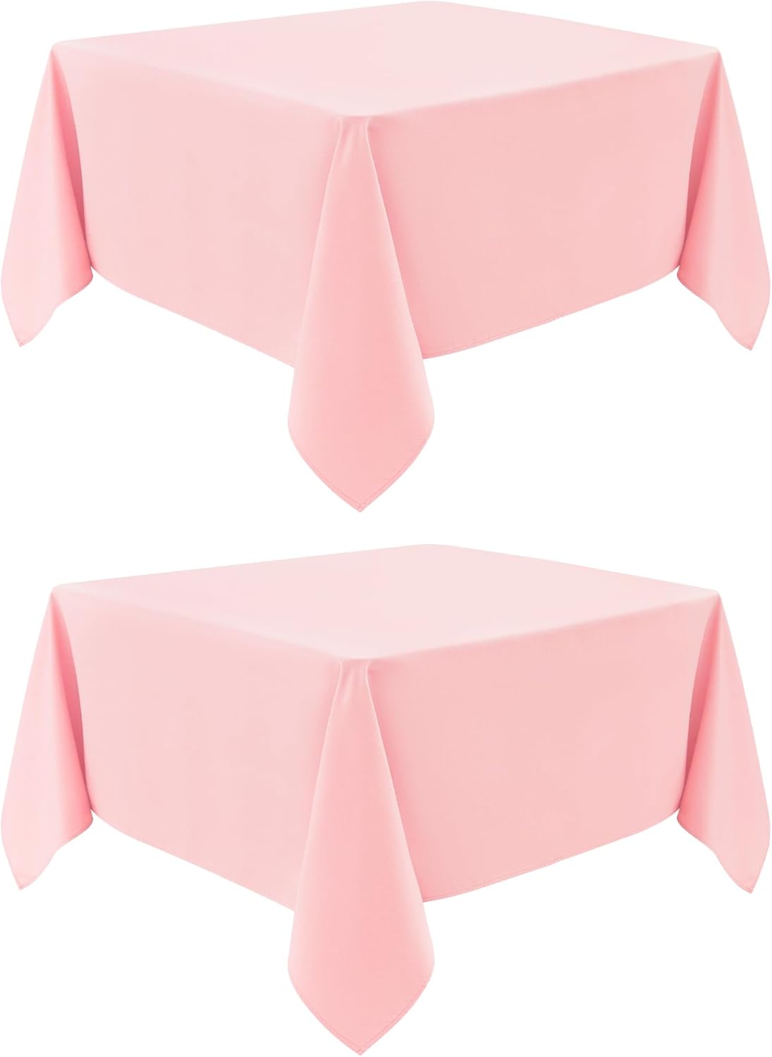 2 Pack Square Table Cloth 52X52 Inch Pink Tablecloth Washable Polyester Solid Dining Table Cover for Birthday Party Dinner Holiday Outdoor Indoor