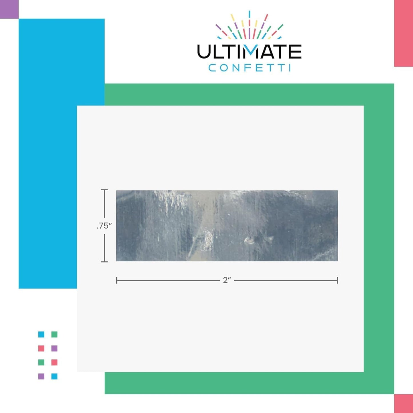 Shiny Metallic Confetti, Blue Color - Fluttering Foil Paper Strips for Confeti Cannon and Launcher Use, Table Decorations, and More (Bulk 30 lb Box)