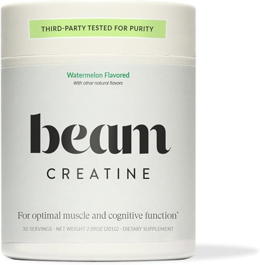Beam Creatine Monohydrate Powder - Micronized Creatine for Muscle Growth, Strength, Endurance & Recovery - Fast-Dissolving, Workout Supplement for Men & Women, Keto & Vegan - 30 Servings