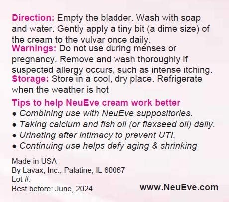 NeuEve Salve Age <70 Topical Cream for Menopause Relief, Vaginal Dryness, Irritation & Itching, All-Natural Ingredients | 0.7 oz | 3-Month Supply