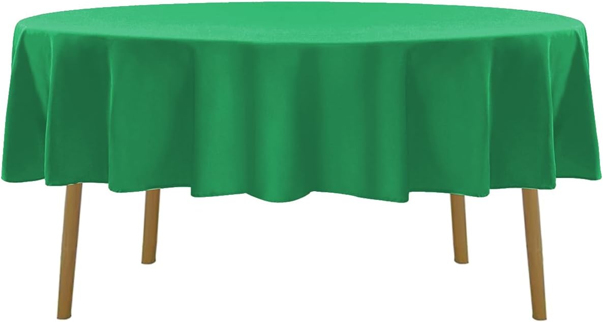 Cupuamon 70 inch Round Tablecloth Washable Polyester Table Cloth Decorative Table Cover for Wedding Party Dining Banquet（70 inch,Emerald）