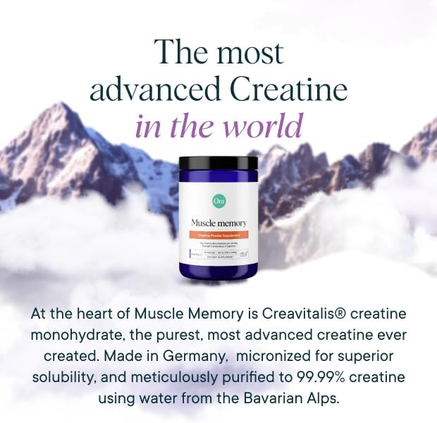 Ora Organic Creatine Monohydrate Powder - German-Sourced Creavitalis for Strength, elevATP for Energy, D-Ribose & Taurine for Recovery - Creatine for Women & Men - Acai Berry Flavor, 30 Servings