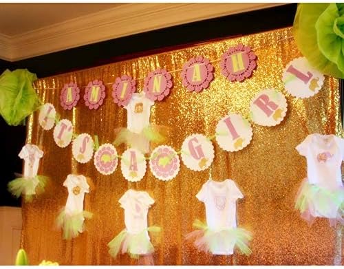 Eternal Beauty Yellow Gold Sequin Backdrop, 4x7 Ft Glitter Background Curtains for Shimmer Photography Party Wedding Birthday Back Drop Decor