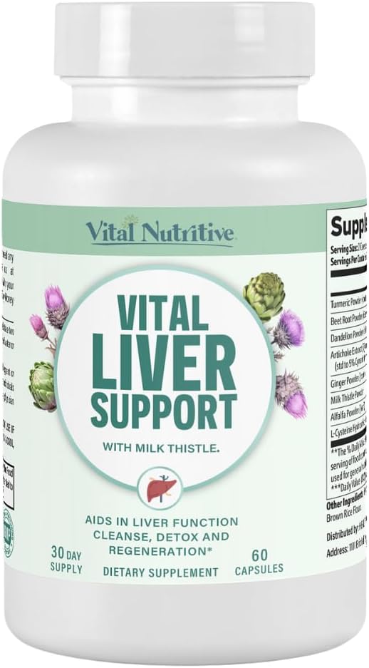 Vital Liver Support - Premium Liver Cleanse Detox & Repair Formula with Milk Thistle Supports Liver Health and Detox Cleanse