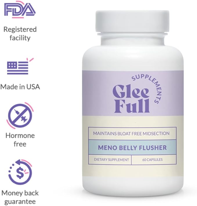 GleeFull Meno Belly Flusher - Menopause Supplements for Women - Hormone Balance for Weight Loss - Supports Digestion to Maintain Healthy Metabolism