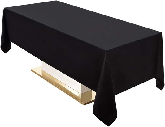 Surmente 10 Pack Black Tablecloth 60 x 102-inch Rectangular Polyester Table Cloth for Weddings, Banquets, or Restaurants