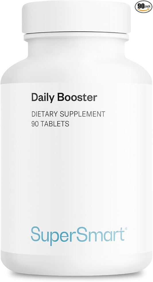 SUPERSMART - Daily Booster - with PQQ, Acetyl L-Carnitine & R-Lipoic Acid - Boost Your Daily Multivitamin Supplement | Non-GMO & Gluten Free - 90 Tablets
