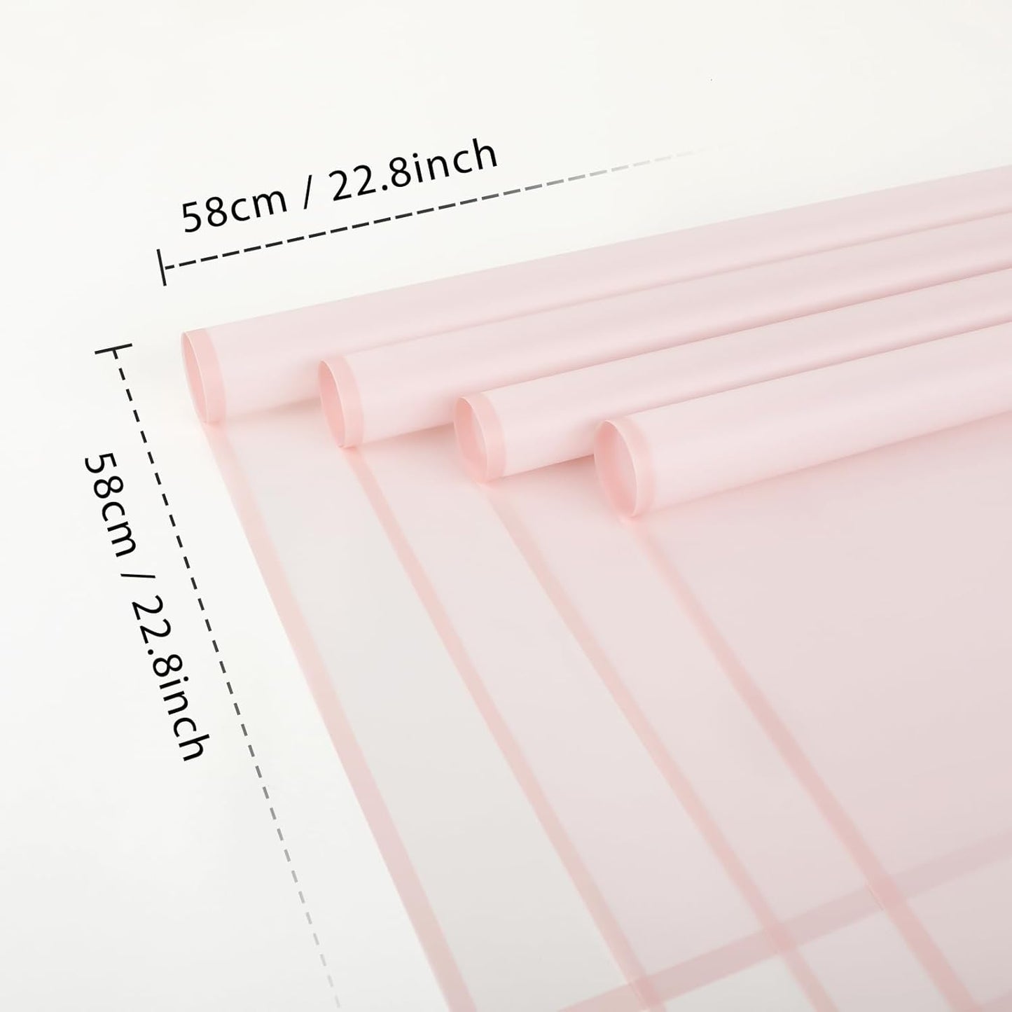 NESCCI 20 Sheet Flower Wrapping Paper - Waterproof Floral Bouquet Wrapping Paper, Florist Supplies Packaging Paper for Wedding Birthday Gift DIY (Translucent Pink)