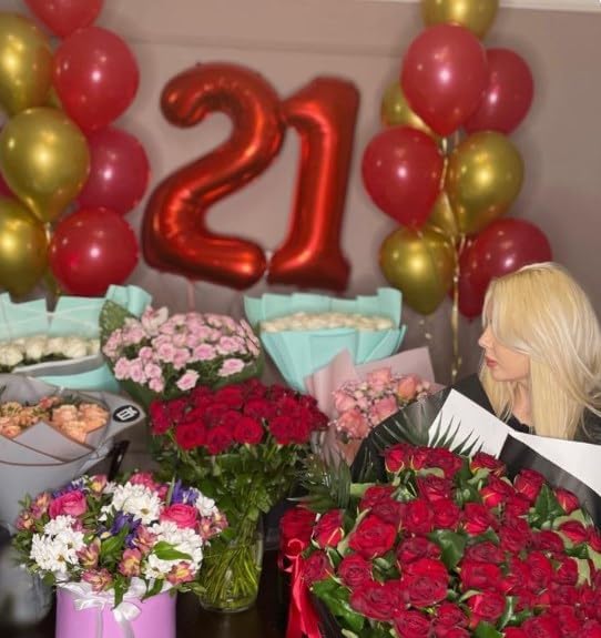 Red Number 28 Balloon 40 Inch Birthday Decorations, Number 28 Balloon Birthday Party Decorations, Anniversary Decorations Graduations Party Supplies