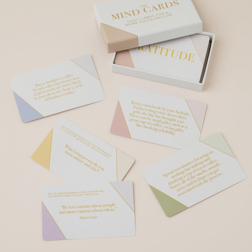 Mind Cards 45 Cards for Daily Rituals, Gratitude & Journaling Simple Steps to Positive Habits, Self Care for Busy Lives & Careers For Women & Men
