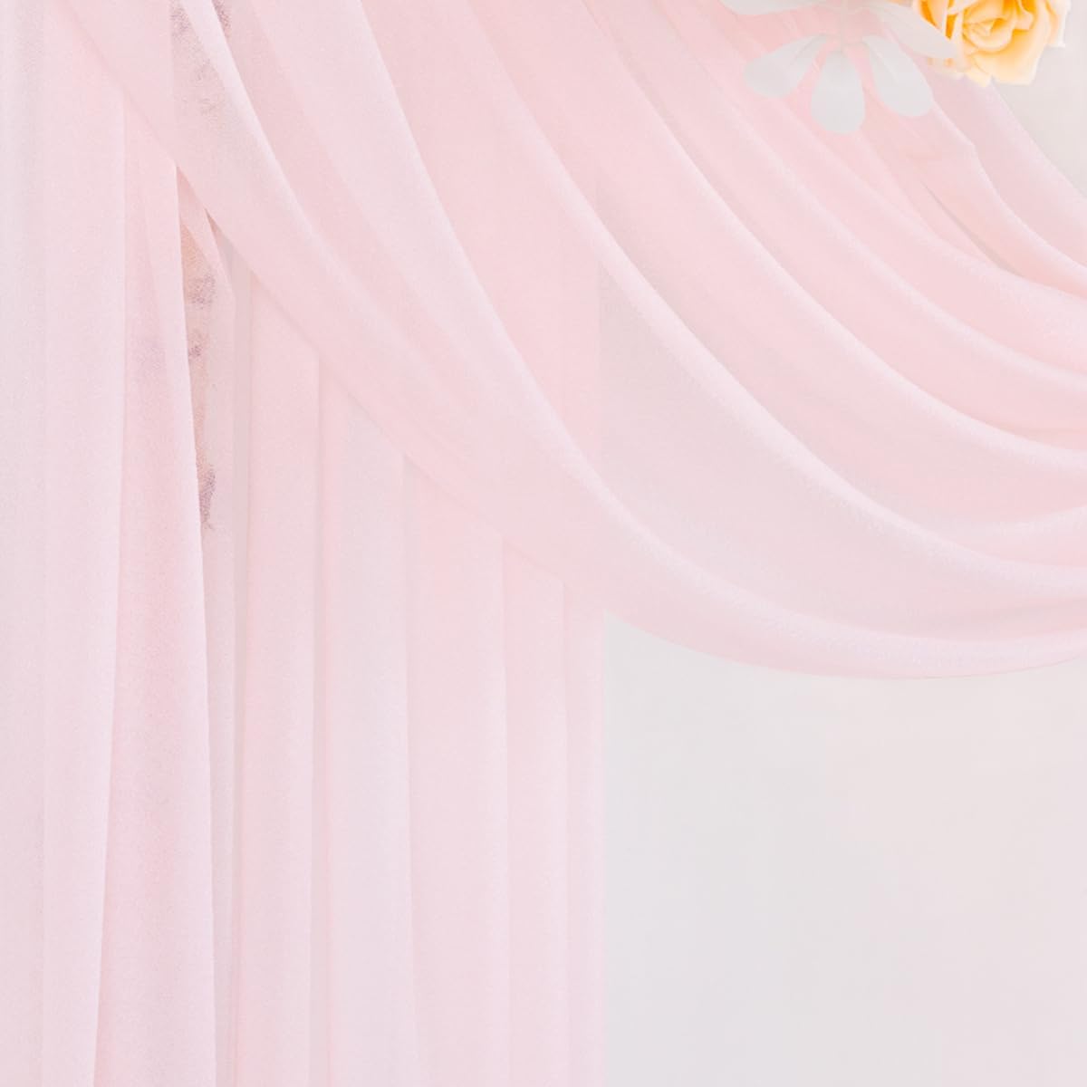Pink Wedding Arch Draping Fabric 29" x 20 FT Blush Drapes for Backdrop Sheer Curtains Wedding Drapes for Romantic Bridal Baby Shower Decorations Ceremony Birthday Party Fall Outdoor Events