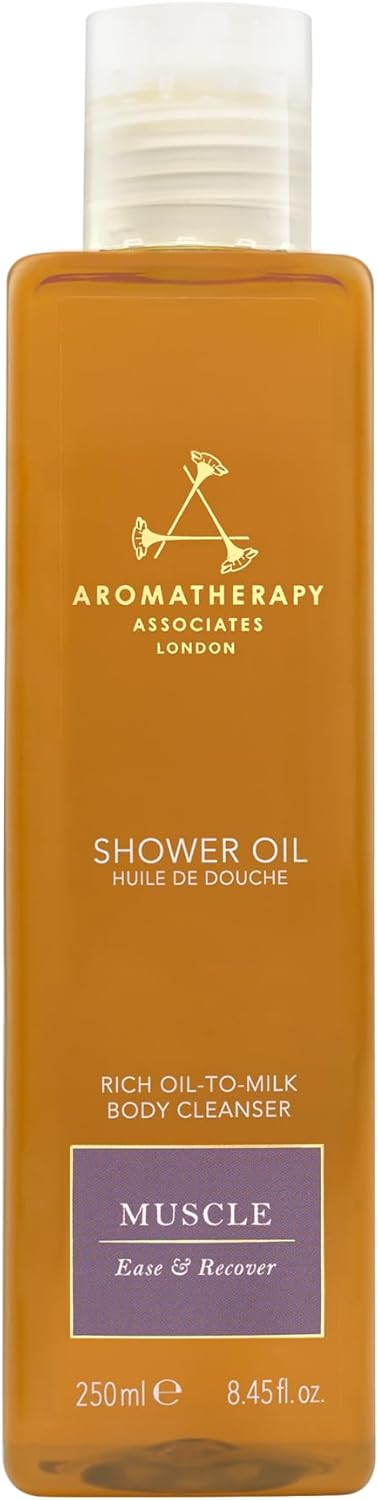 Aromatherapy Associates De-Stress Muscle Shower Oil. Powerful Blend of Rosemary, Ginger and Black Pepper Essential Oils to Soothe and Heal the Body (8.45 fl oz)