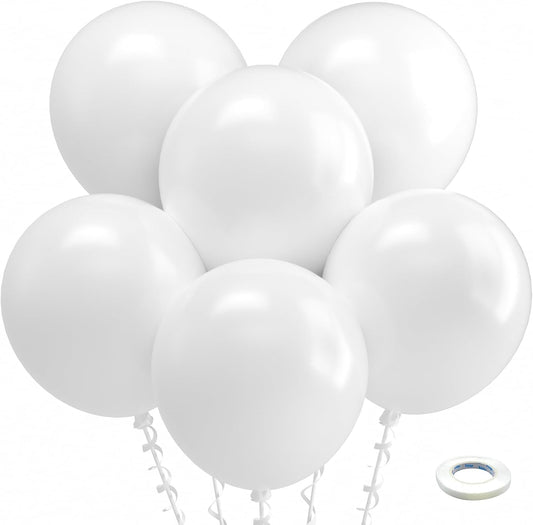 Bezente White Balloons 18 Inch - 30 Pack Large Thick White Balloons Big Round White Latex Balloons for Wedding Bridal Shower Anniversary Birthday Party Decorations