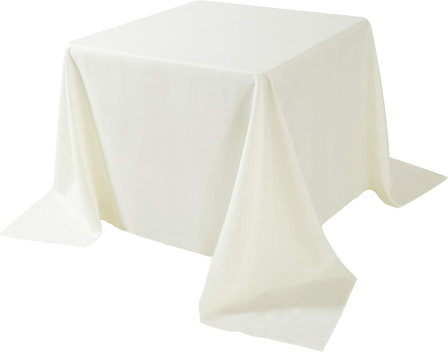 Cupuamon Square Tablecloth 90x90 inch Washable Polyester Fabric Table Cloth for Wedding Party Dining Banquet Decoration（90x90,Ivory）