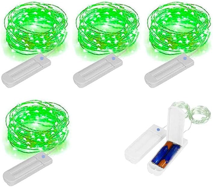 St.Patrick's Day Fairy String Lights, 8.2Ft 50 LED Fairy Lights with Timer, 8 Modes Battery Operated Fairy Lights, 4 Pack Mini Led String Lights for DIY Wedding Bedroom Mason Jar Christmas Decoration