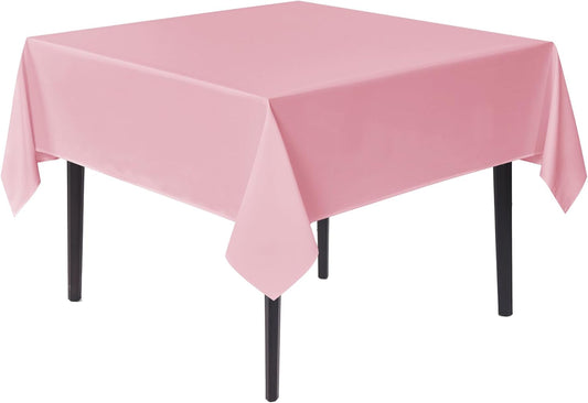 sancua Square Tablecloths 54x54 Inch - Pink Fabric Table Cloth for Square or Round Tables, Washable Polyester Table Cover for Dinner, Holiday Party, Decorative Display Tables