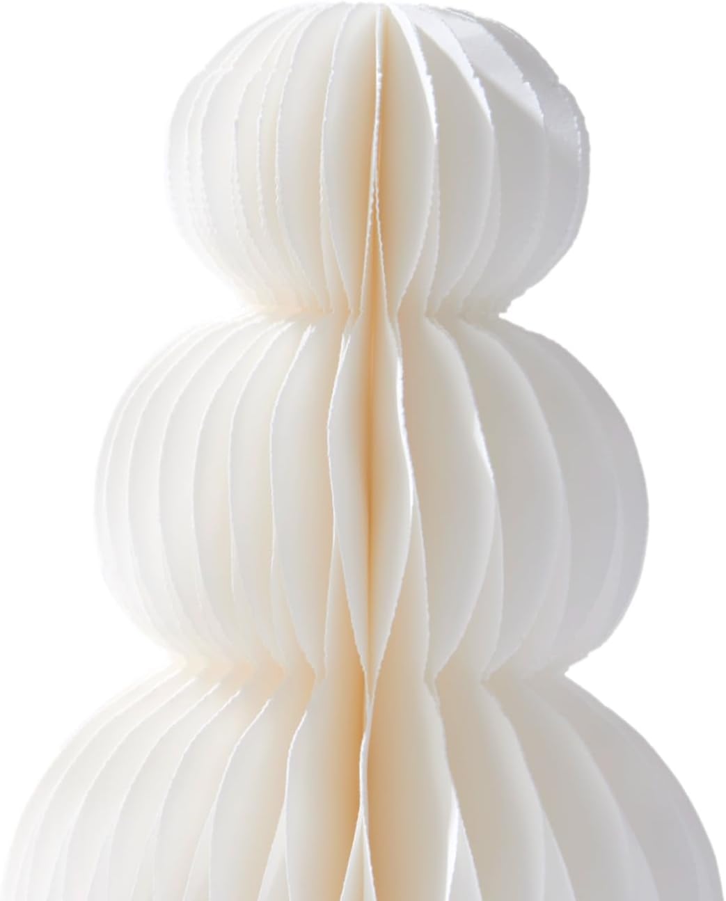 LampLust Snowman Decor, 2 Pack White Honeycomb Paper Snowmen, 6 & 8 Inch, Winter Wonderland & Enchanted Forest Decorations Indoor, Home Mantle Decor, Centerpiece Table Decorations