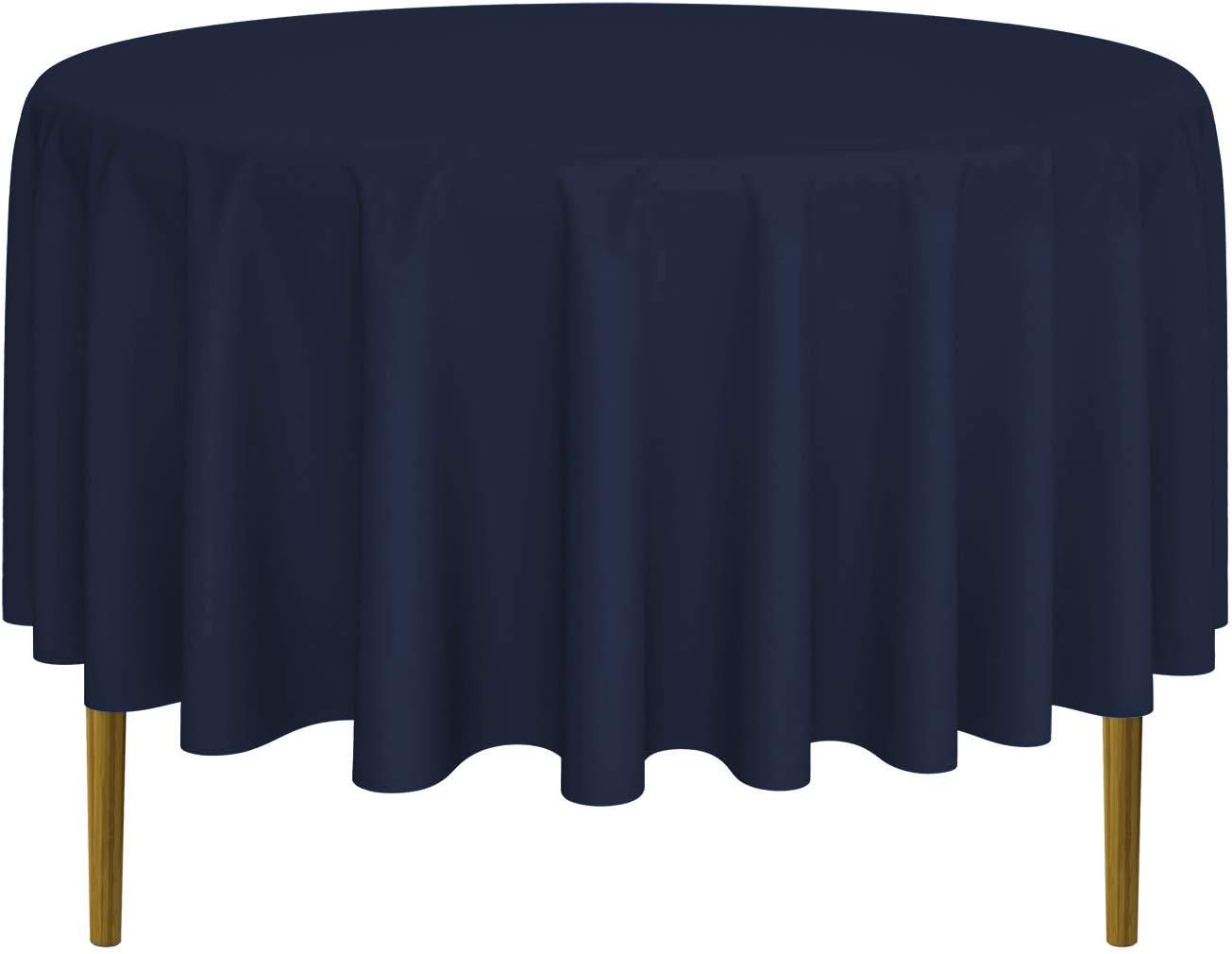 Lann's Linens - 10 Premium 90" Round Tablecloths for Wedding/Banquet/Restaurant - Polyester Fabric Table Cloths - Navy Blue