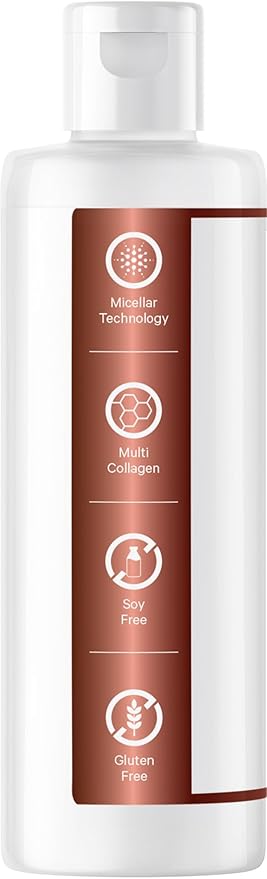 Codeage Liquid Collagen Supplement Chocolate Flavor, Beauty Trim & Glow Liposomal Collagen Peptides, CLA Conjugated Linoleic Acid, Hyaluronic Acid, Vitamin E, Hydrolyzed, Non-GMO, 15.22 fl oz