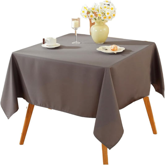 Craft And Party Square Tablecloth, 70 x 70 Inch Charcoal Tablecloth, Polyester Fabric Washable Table Cloth for Home, Party, Wedding or Restaurant Use.