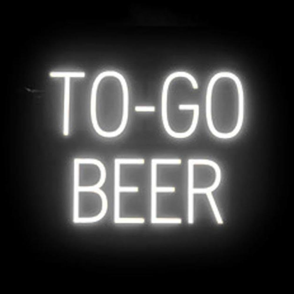 SpellBrite TO-GO BEER Sign | Beer-Related Sign with Neon Look, White LED Light Source | 19.8" x 15.0"