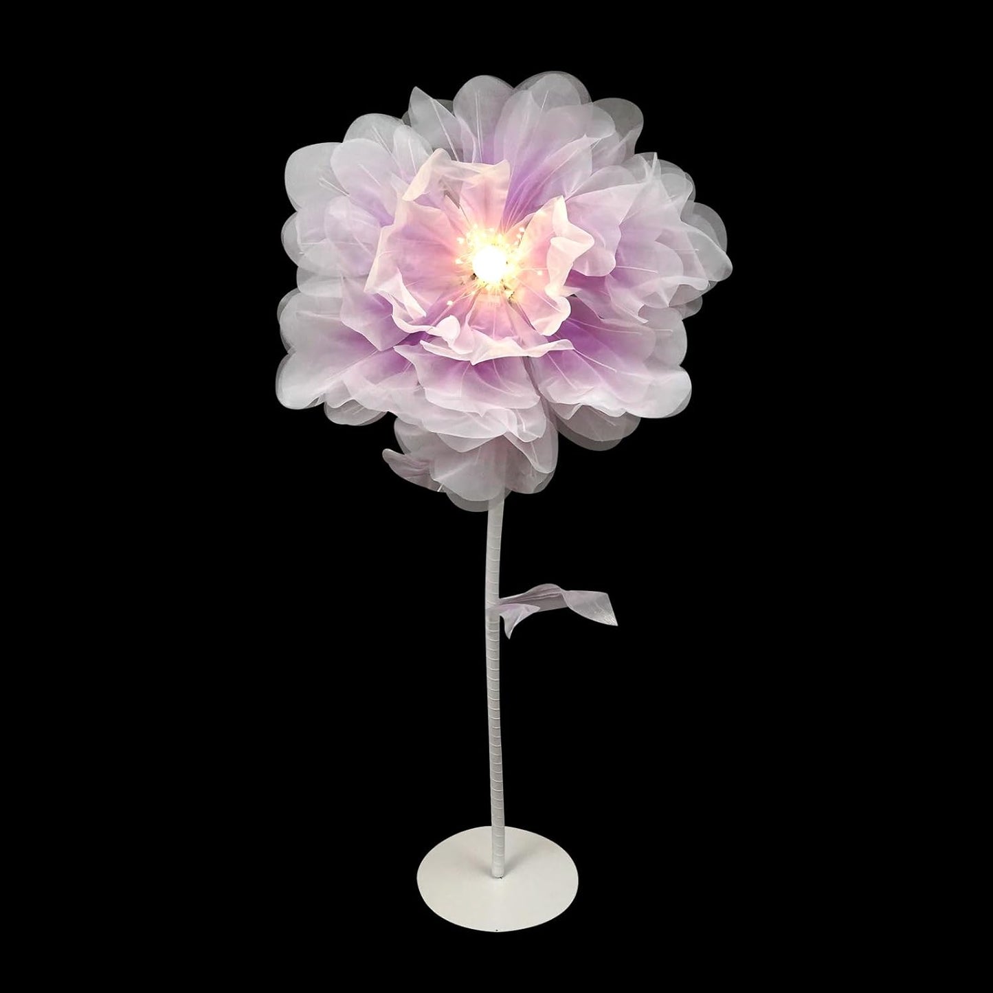 Wedding Giant Electric Artificial Flower, Auto Blooming Artificial Flowers with Lights, Large Peony Electric Flower Decor with Auto Open/Close for Home Wedding Party Decoration, Purple