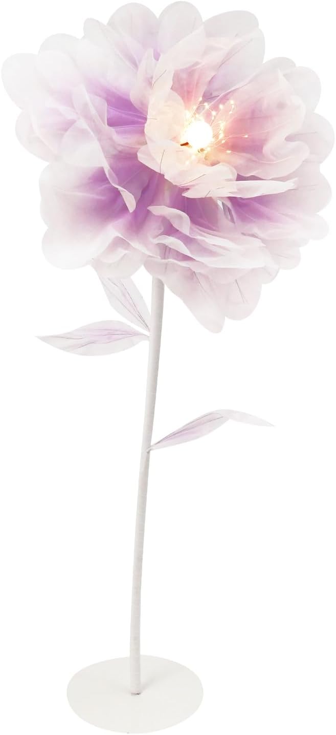 Wedding Giant Electric Artificial Flower, Auto Blooming Artificial Flowers with Lights, Large Peony Electric Flower Decor with Auto Open/Close for Home Wedding Party Decoration, Purple
