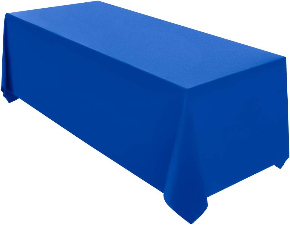 Surmente Blue Tablecloth 90 x 132-inch Rectangular Polyester Table Cloth for Weddings, Banquets, or Restaurants